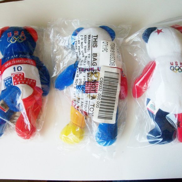 3 TY Olympic bears with TY bag (#EV1347) - Picture 6 of 7